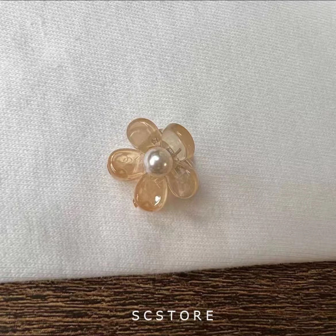 Wholesale Sparkling Flower Color Diamond Pearl Mini Hair Clip