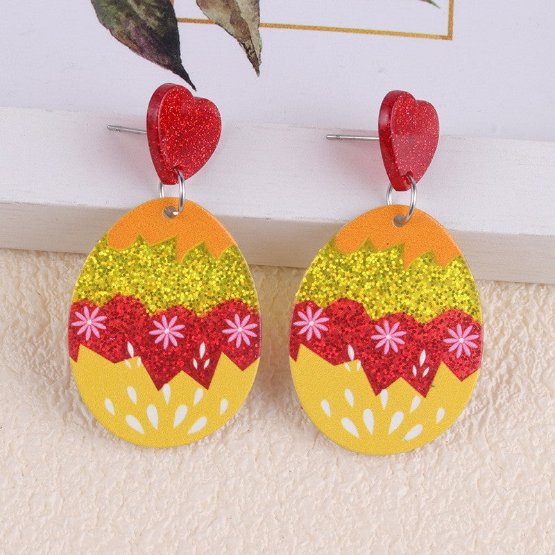 Wholesale Easter cartoon Easter egg rabbit acrylic earrings