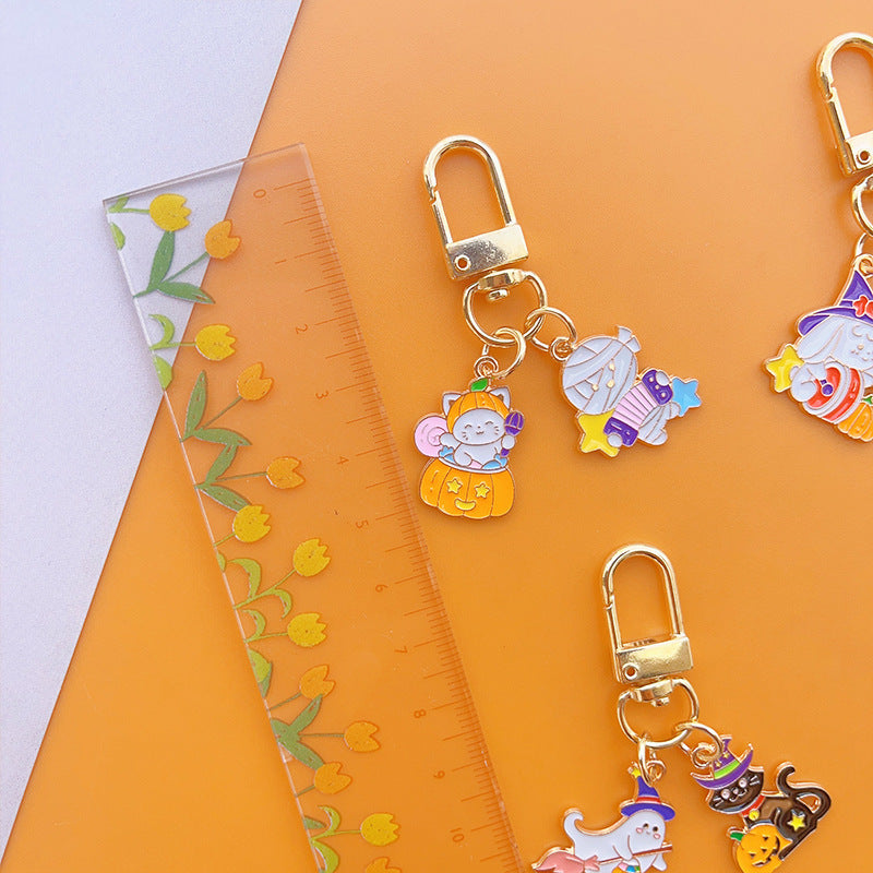 Wholesale Halloween Cartoon Imp Pumpkin Ghost Alloy Keychain