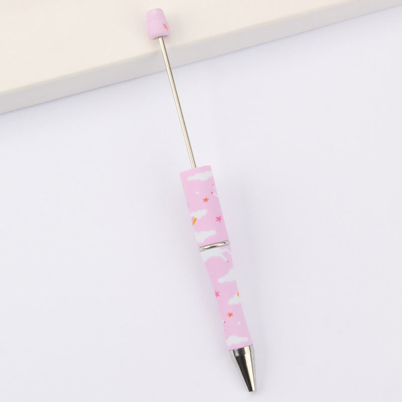 Pen de bolígrafo con cuentas de impresión de plástico de 10 piezas de plástico al por mayor