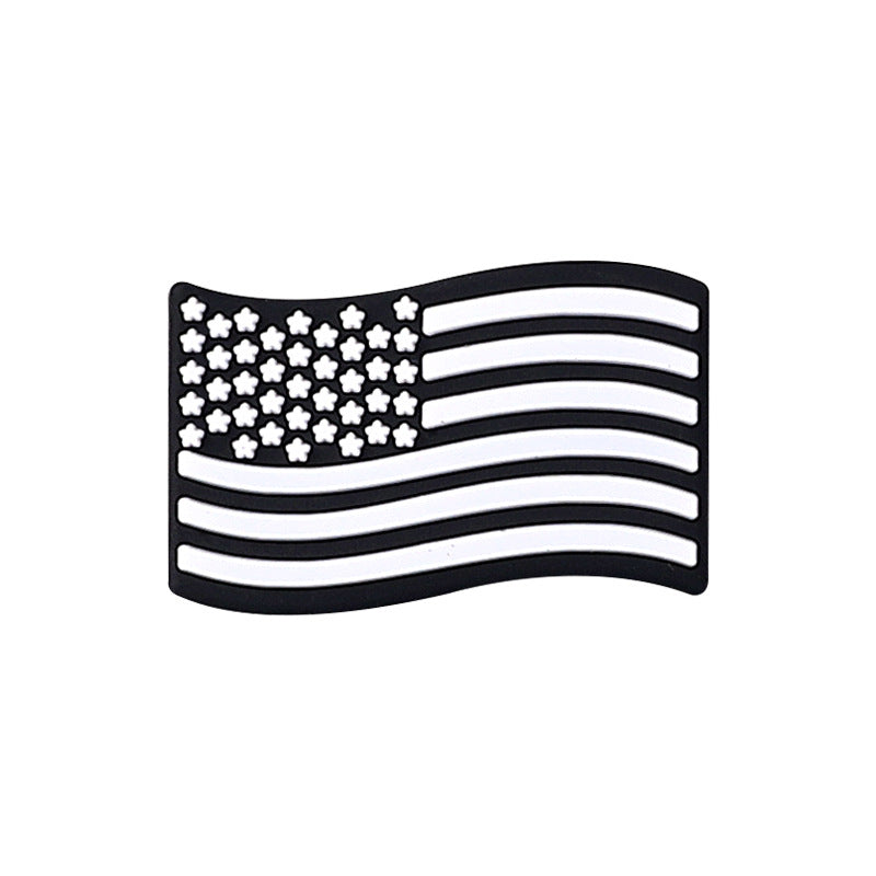 Wholesale 20pcs American Stars and Stripes Food Grade Teether Flag Silicone Beads