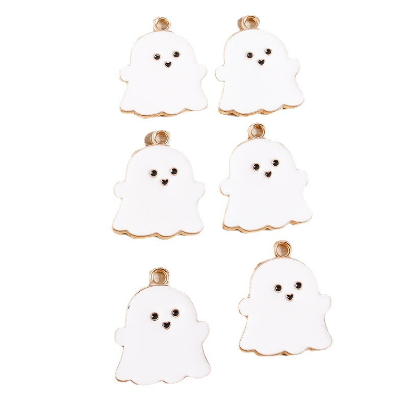 Wholesale 10pcs/pack Alloy Drip Oil Accessories Halloween Ghost Doll Pendants