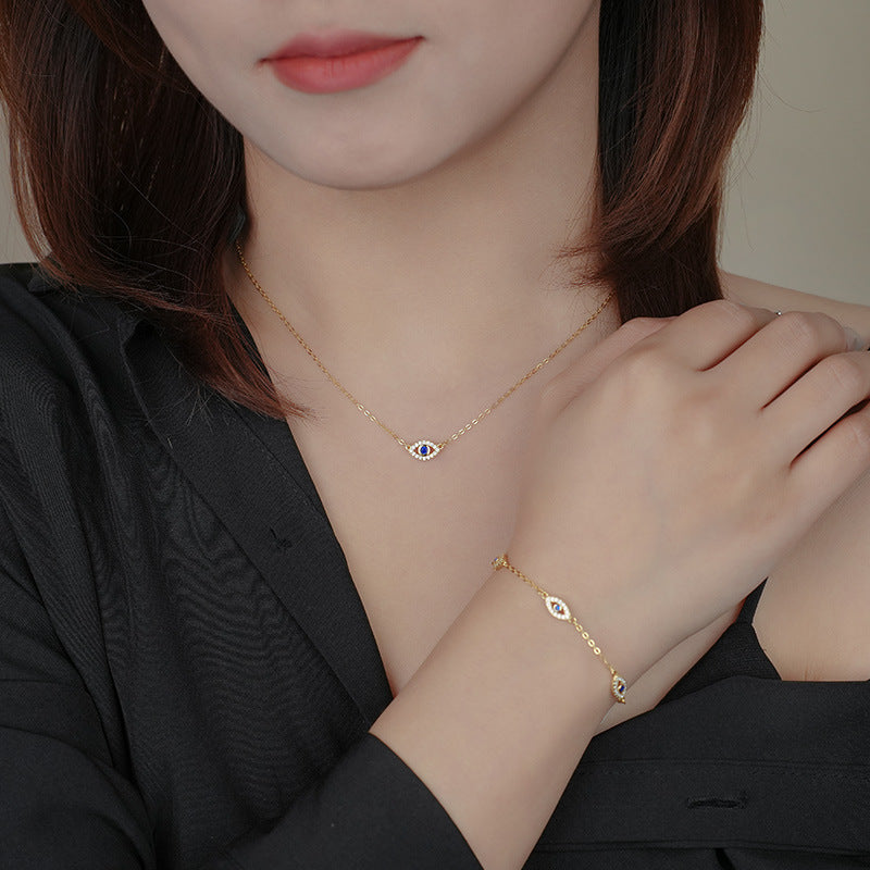 Wholesale Devil' s Eye Micro inlaid Zircon Necklace