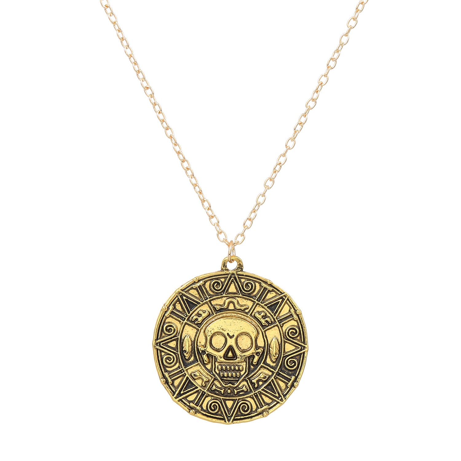 Wholesale Movie Pirate Gold Coin Skull Necklace