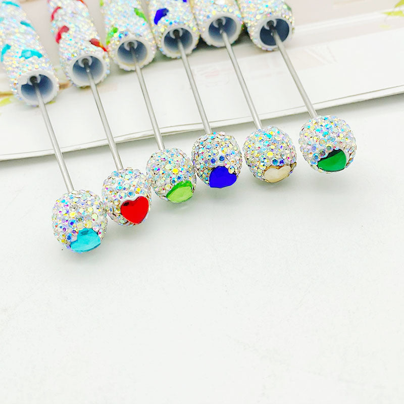 Wholesale Colorful Love Full Diamond beadable pens