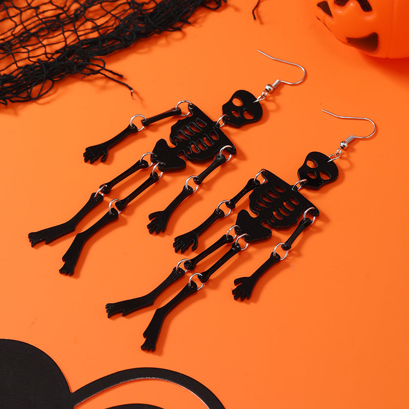 Wholesale  Halloween Ghost Head Luminous Skull Resin Earrings