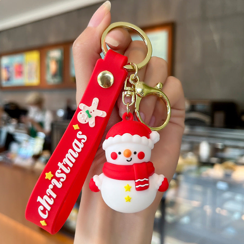 Wholesale Christmas Snowman Car Soft Rubber Keychain