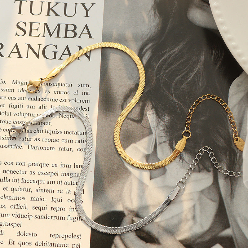 Wholesale Personalized Versatile Titanium Steel Necklace Bracelet Jewelry Set