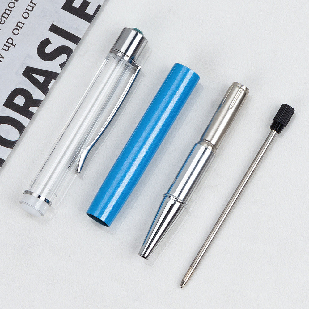 Wholesale Crystal Float Sequins Oiled Metal Colored Diamond Empty Tube DIY Pen