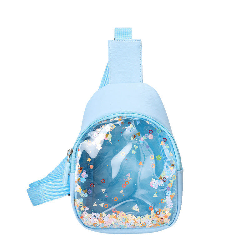 Wholesale PU Quicksand Sequin Kids Chest Bag