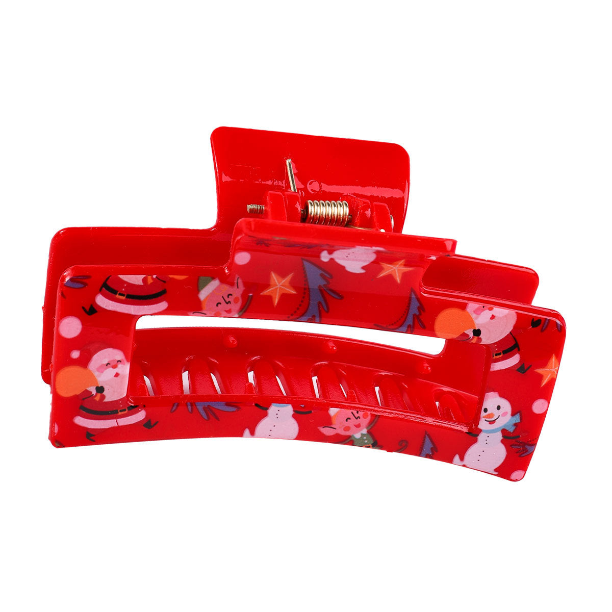 Wholesale Christmas Square Transparent Printed Grab Clip Shark Clip