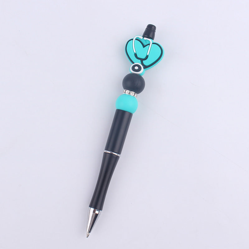 Wholesale Handmade Bead Pen Stethoscope Love Silicone Ballpoint Pen