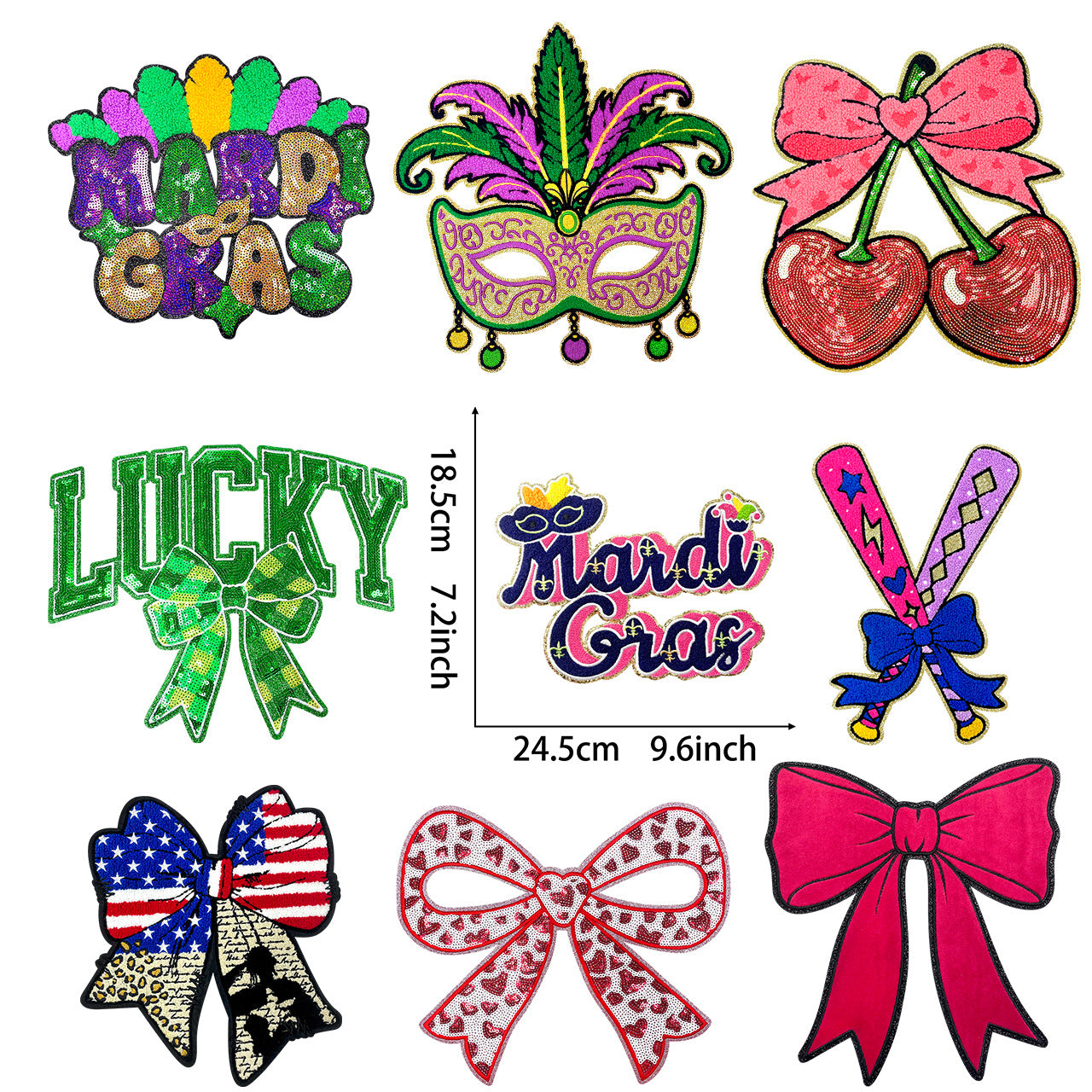 Wholesale Trendy Sequin Embroidered Lucky Carnival Patch Valentine S Day Coat Accessory