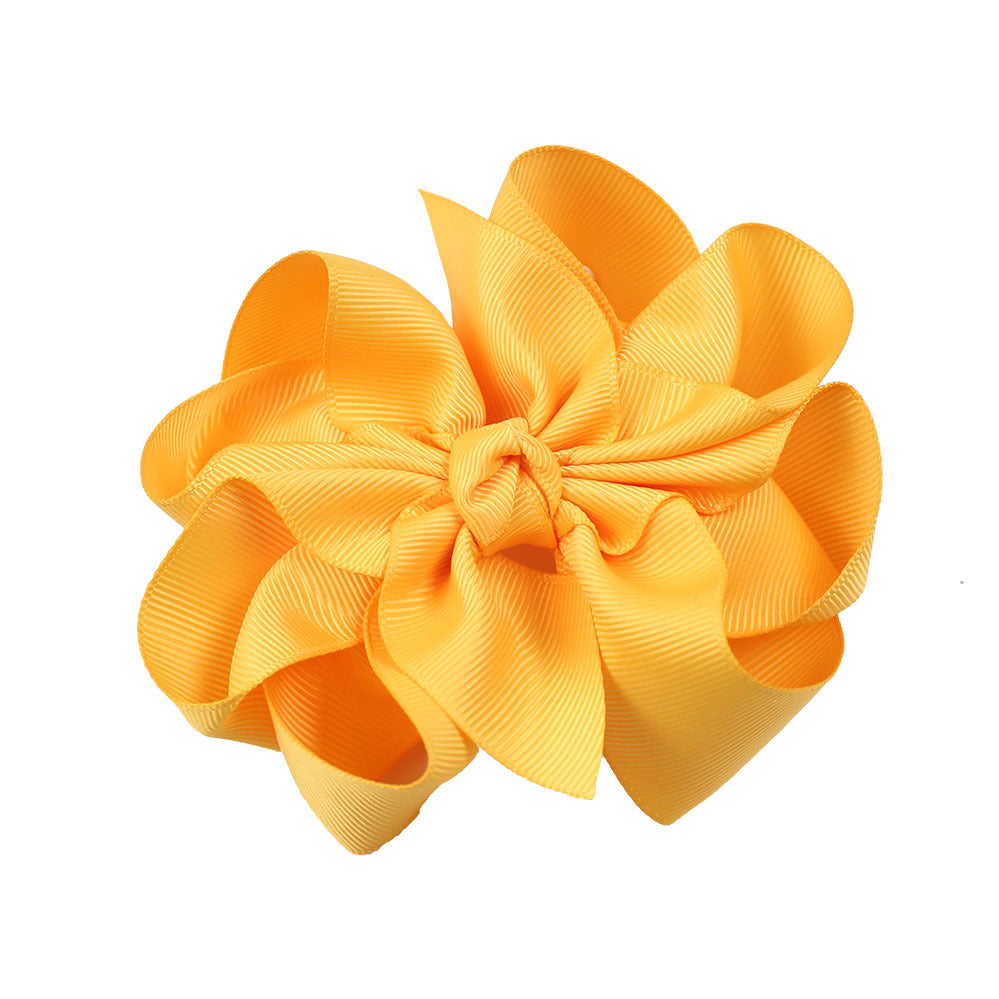 Wholesale 5pcs Simple Solid Color Flower Bow Boutique Bubble Flower Hairpin