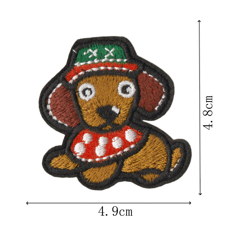 Wholesale Cute Cartoon Puppy Embroidered Iron On Patches 9 Piece Set For DIY Clothing Bags Hats Decorative Accent