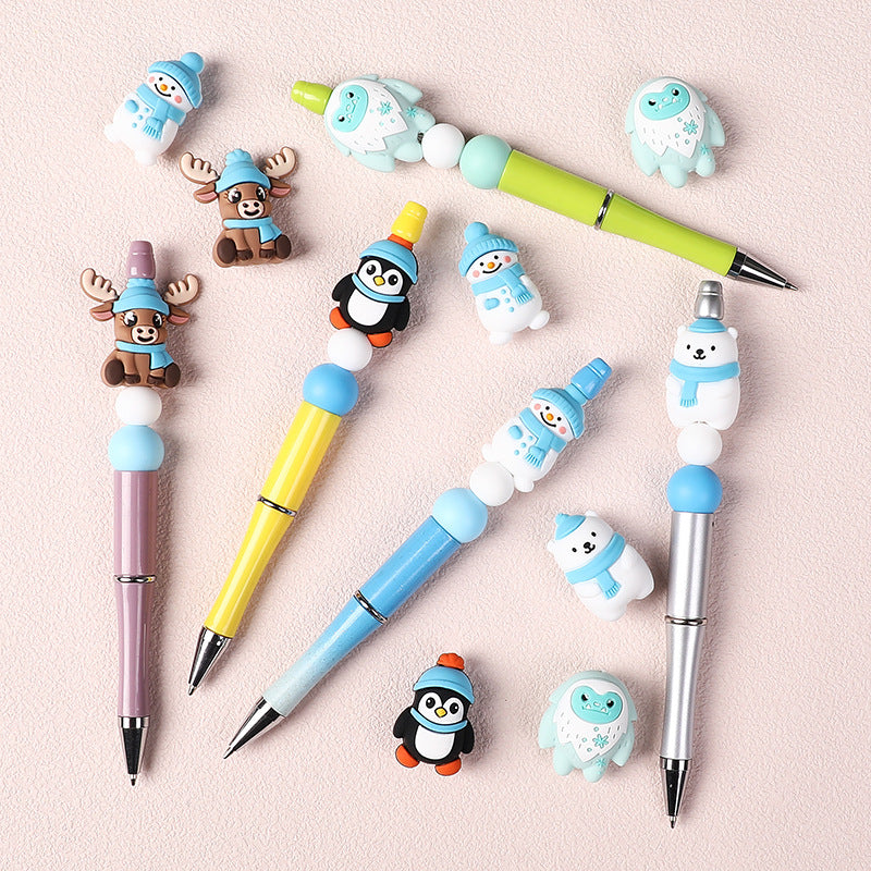 Wholesale 20pcs Blue Christmas 3D Silicone Beads