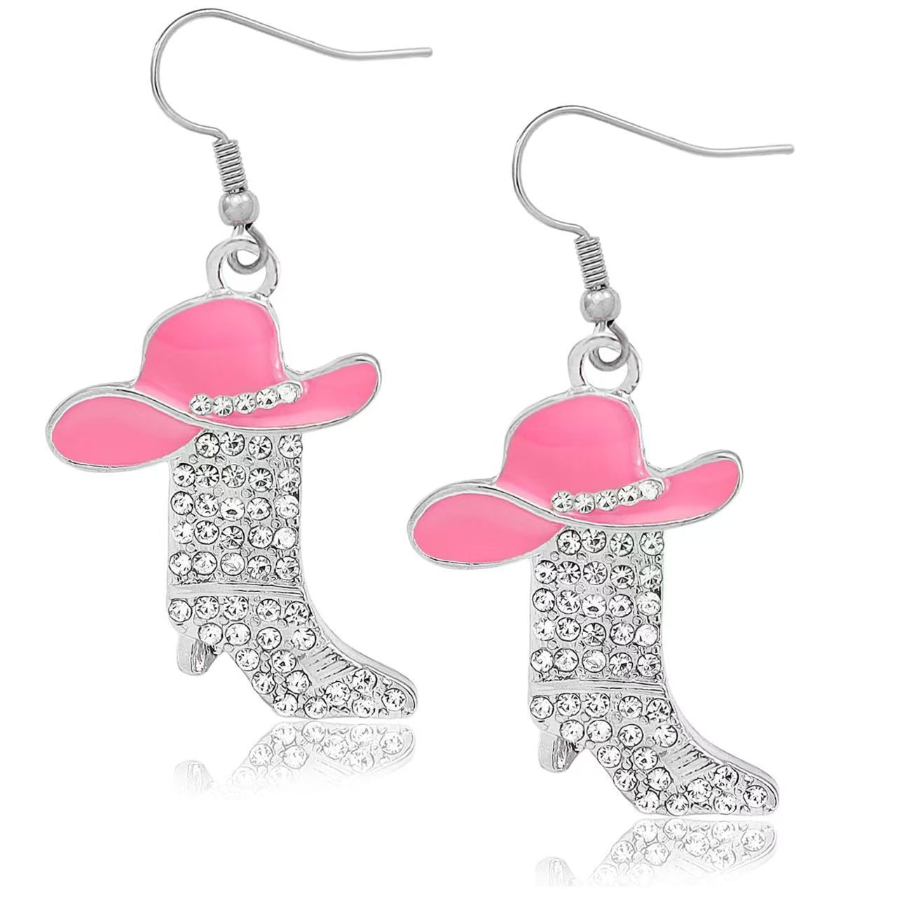 Wholesale Alloy Electroplated Blue Rhinestone Western Boot Drop Earrings For Women Stylish Party Accessory