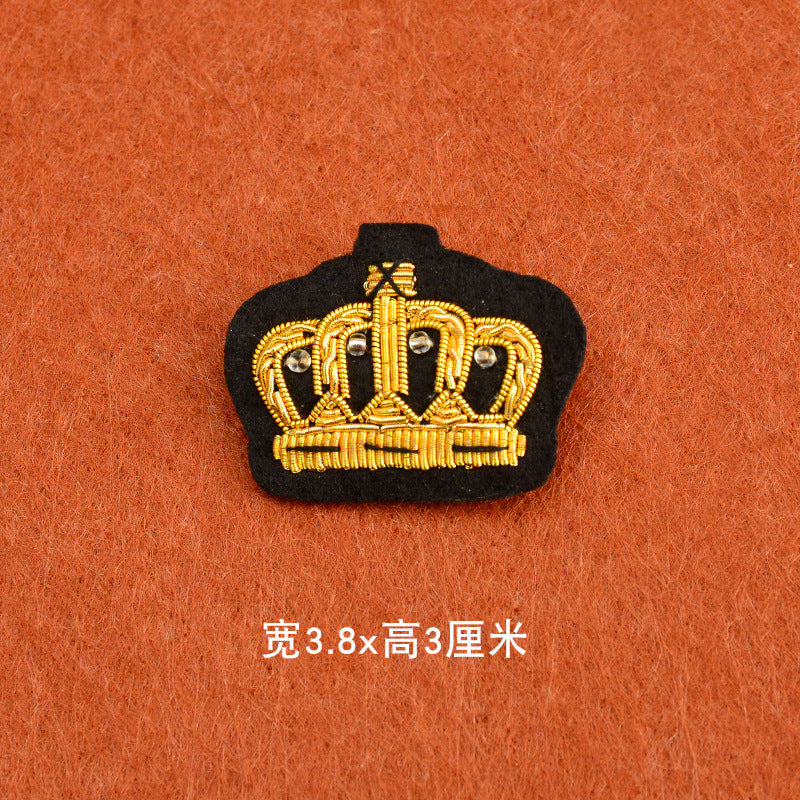 Wholesale 2pcs DIY Hand Embroidered Indian Silk Cloth Patches Hat Clothes Crown Patches FS