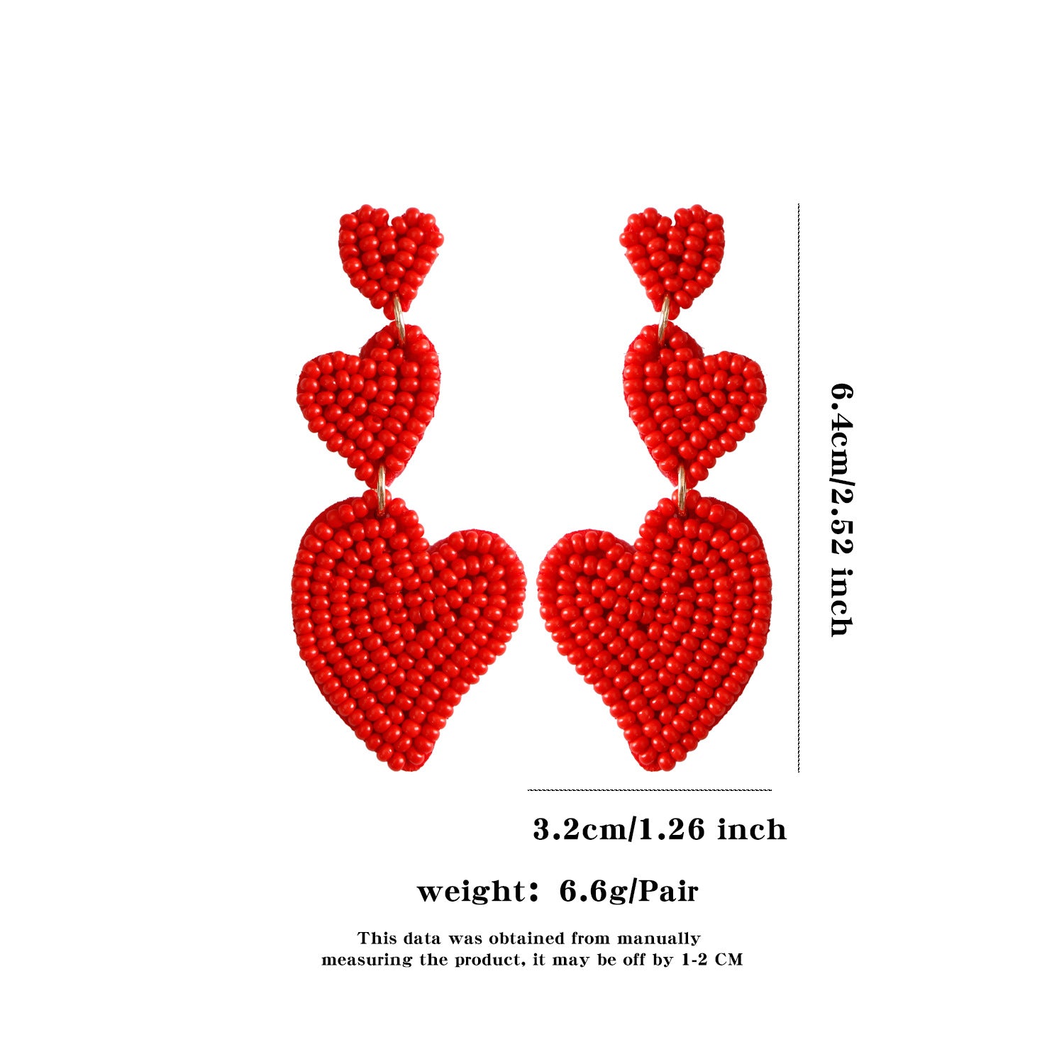 Wholesale Valentine's Day Handwoven Rice Beads Love Earrings
