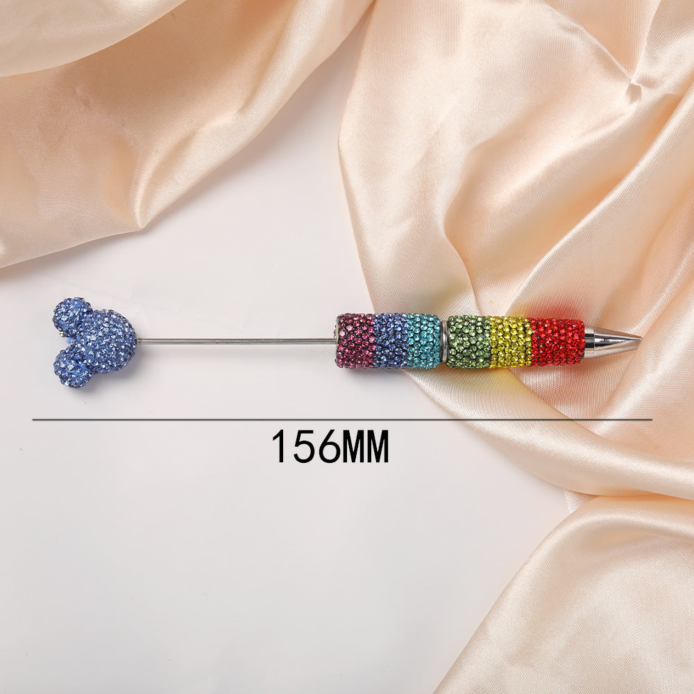 Wholesale  Rainbow Gradient Full Diamond Beadable Pens DIY Beadable