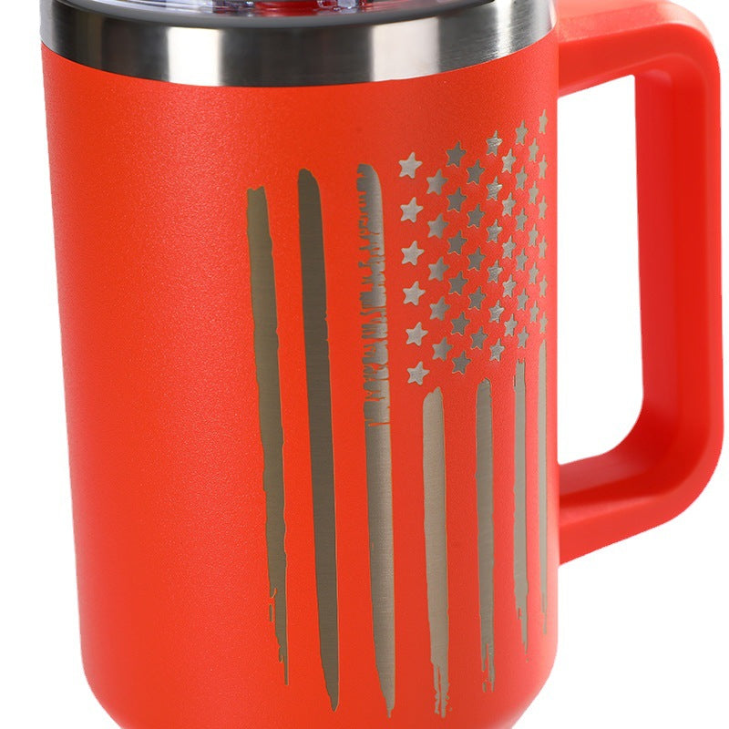 Wholesale 1200ml Car Straw Cup 304 Stainless Steel Handle Cup Car Cup Tumbler Cup