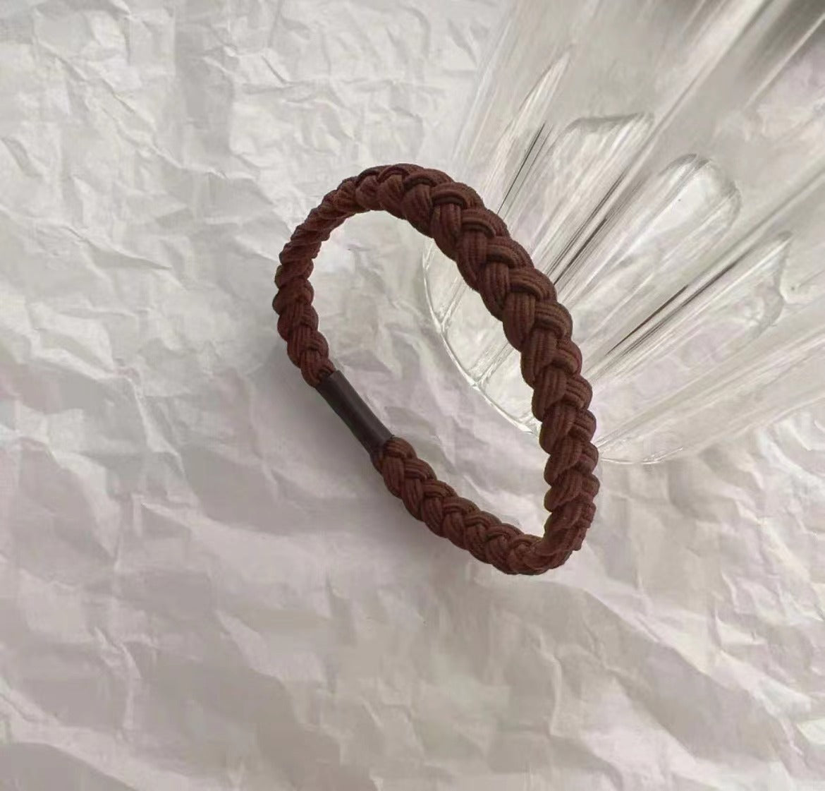 Wholesale Milk Coffee Color Simple High Elastic Fabric Hair Scrunchies