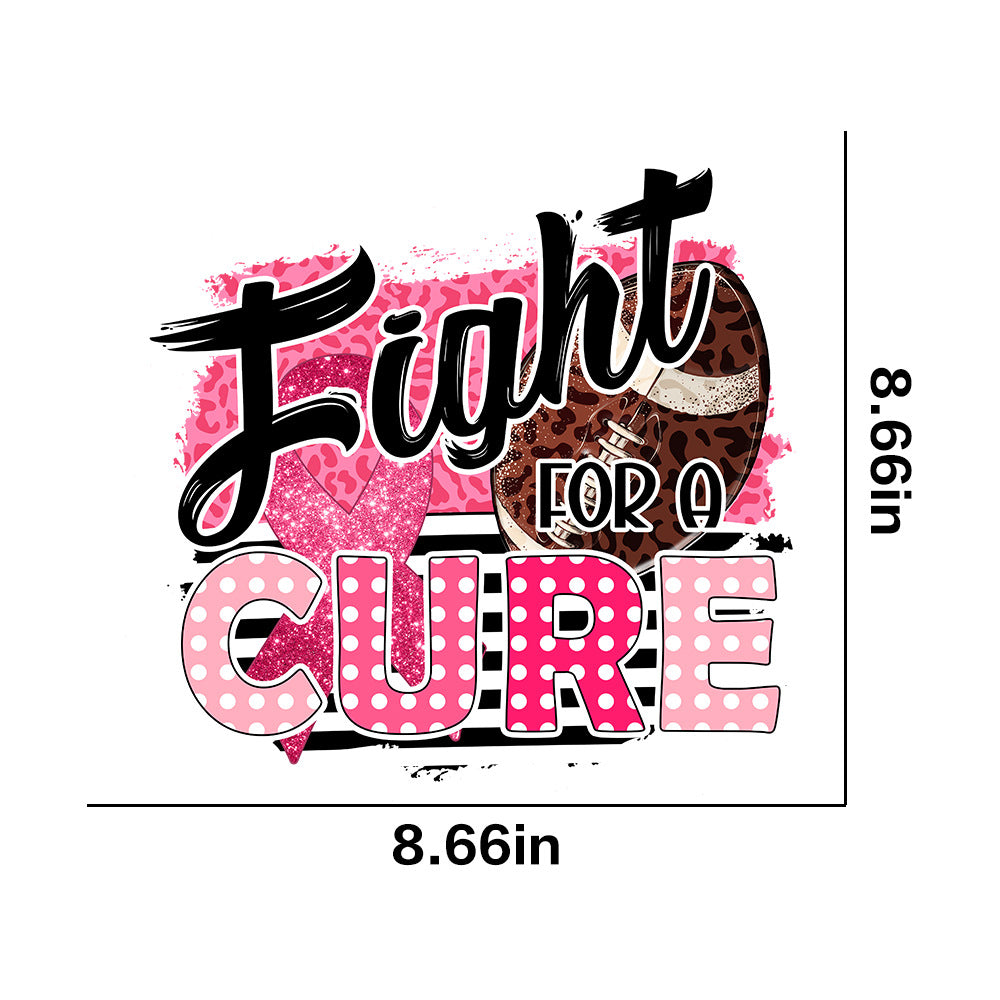 Wholesale Pink ribbon letter lip pattern UV DTF Ready to Press Transfers Wraps