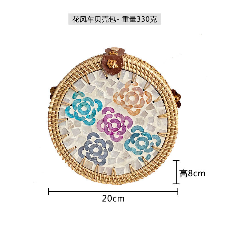 Wholesale Cross-body Colorful Shell Retro Handwoven Shoulder Bag