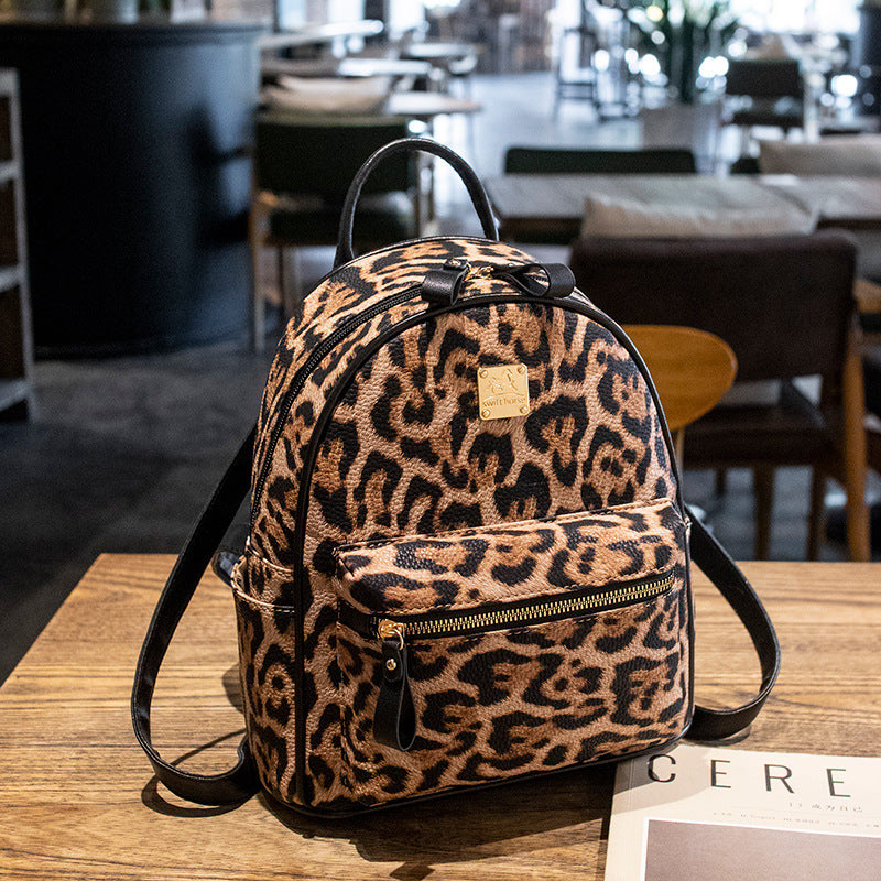Wholesale PU Leopard Print Backpack
