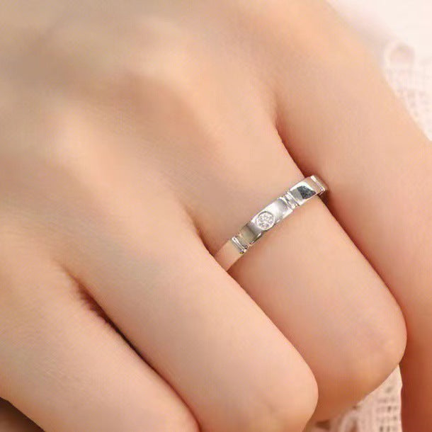 Wholesale romantic encounter couple ring sterling silver pair of light luxury niche men and women ring wedding ring Valentine's Day gift
