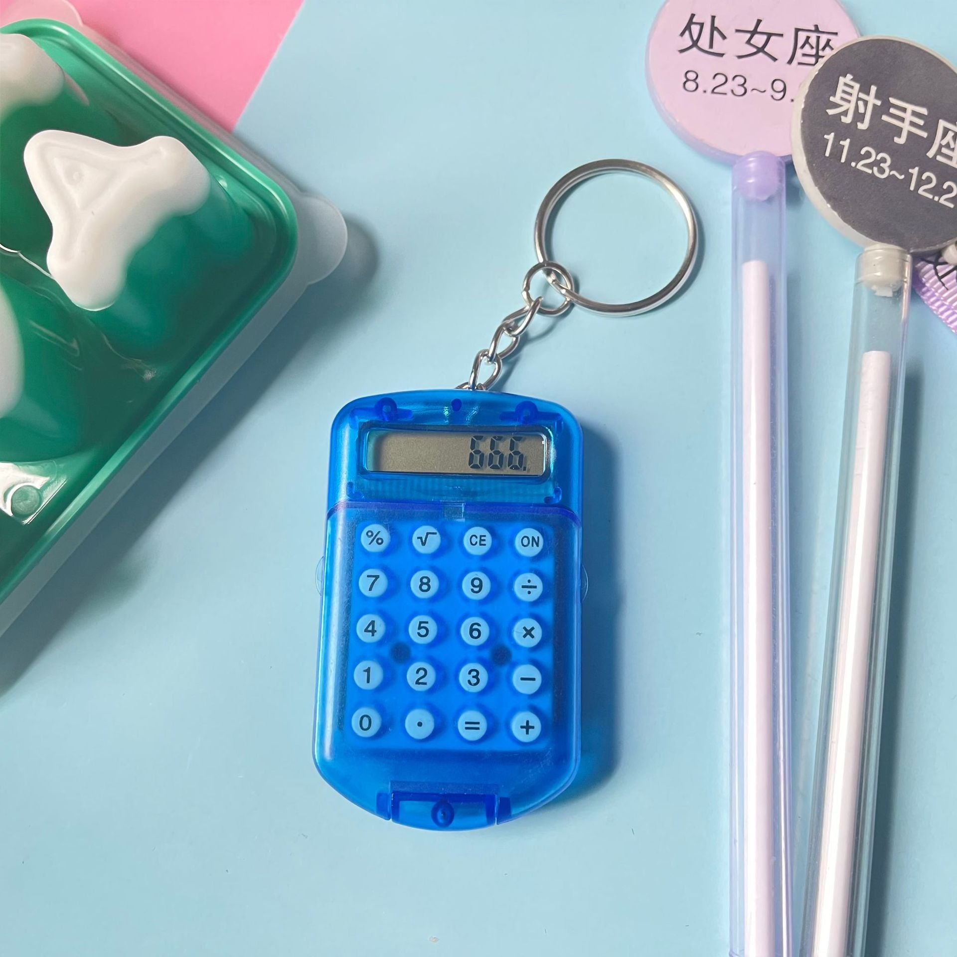 Wholesale Flip Transparent Calculator Mini Keychain