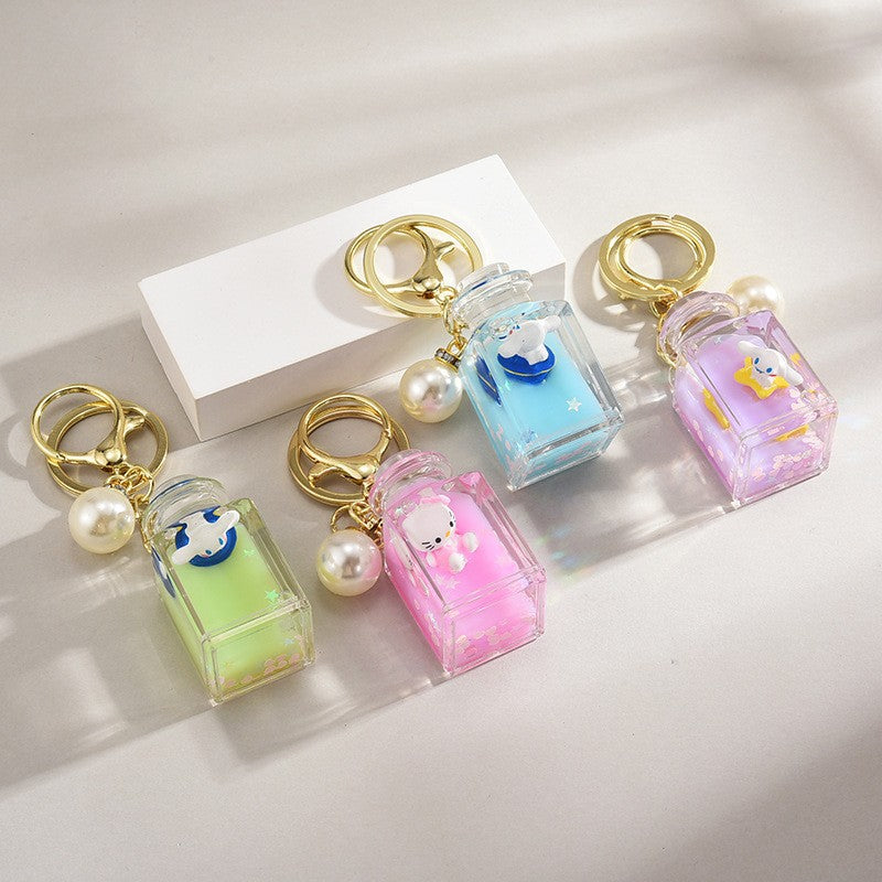 Wholesale Creative Floating  Acrylic Oil Flow Sand Bottle