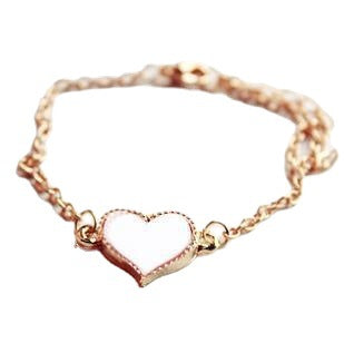 Wholesale White Four Leaf Clover Heart Love Bracelet