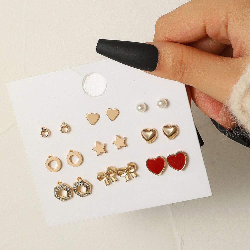 Pendientes de pernos pequeños de aleación al por mayor para pendientes de una semana