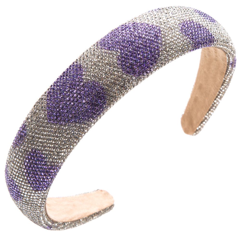 Wholesale Valentine's Day Full Diamond Love Wide Edge Hair Hoops