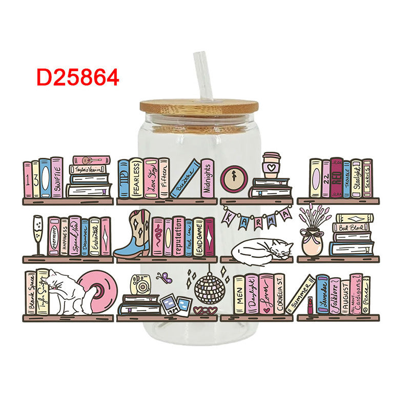 Wholesale Colorful Stationery Back to School Series 16oz Cup UV DTF Wraps