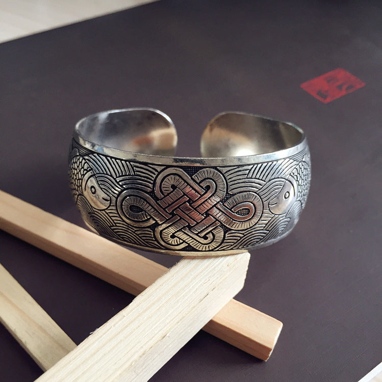 Wholesale Retro Ethnic Style Silver Bracelet