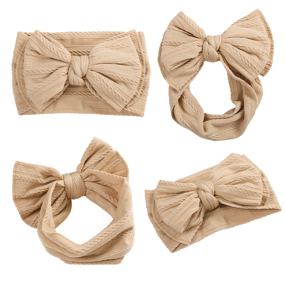 Wholesale Double-layer Bow Children's Nylon Headbands