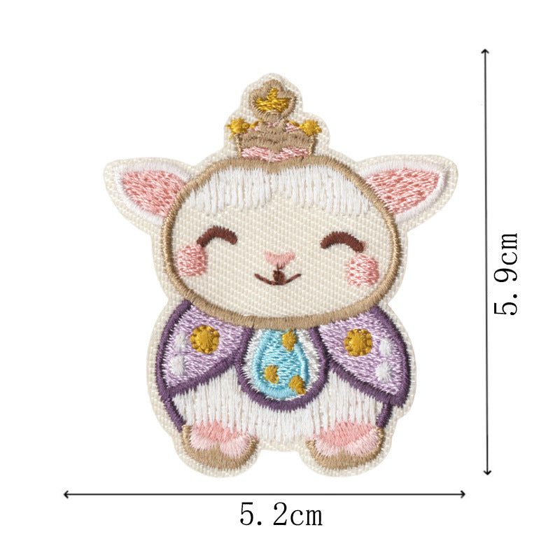 Wholesale Cartoon Lamb Embroidered Iron On Patches Set Of 9 Decorative Clothing Repair Accessory DIY Gift And Boutique Resale