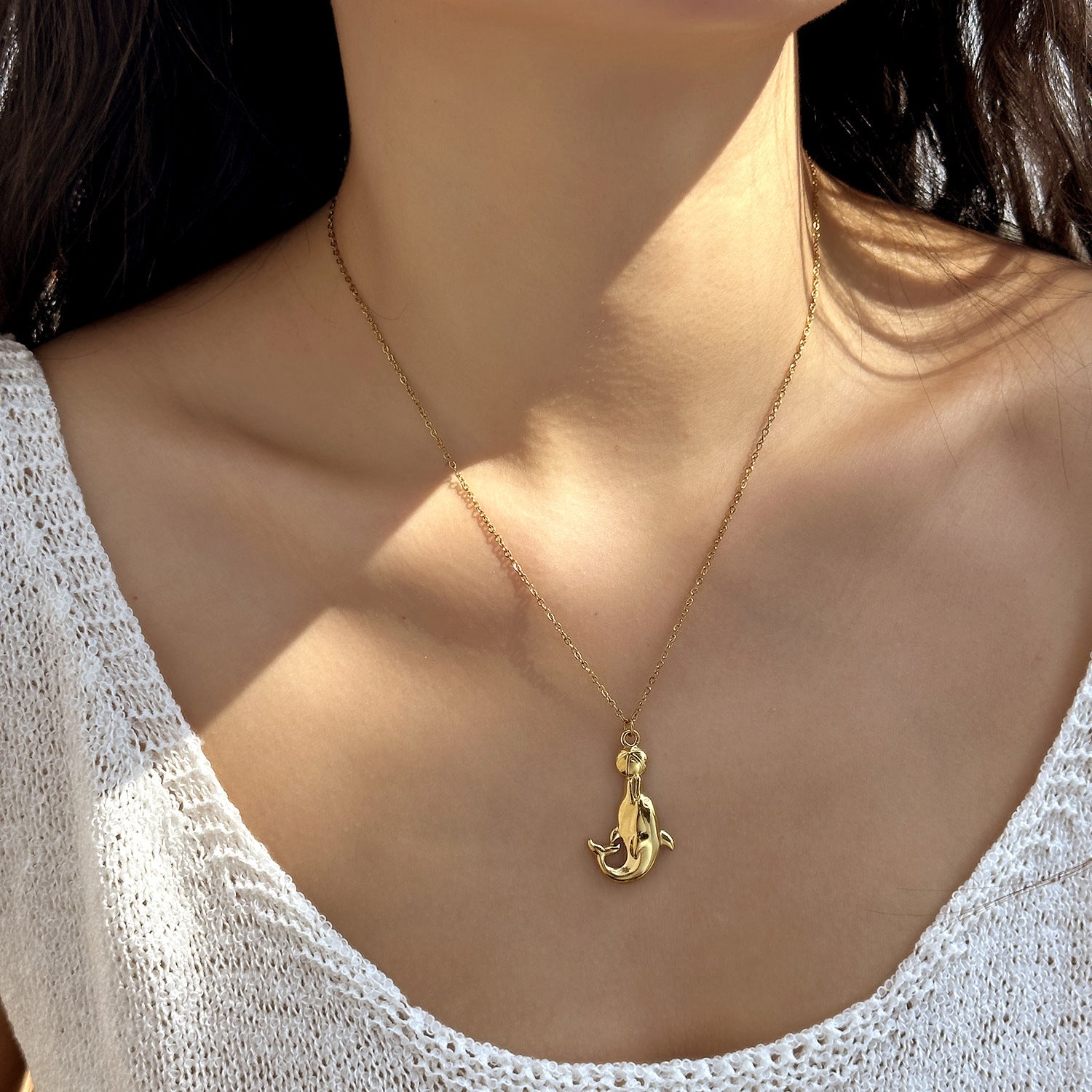 Wholesale Stainless Steel Ocean Series Necklace