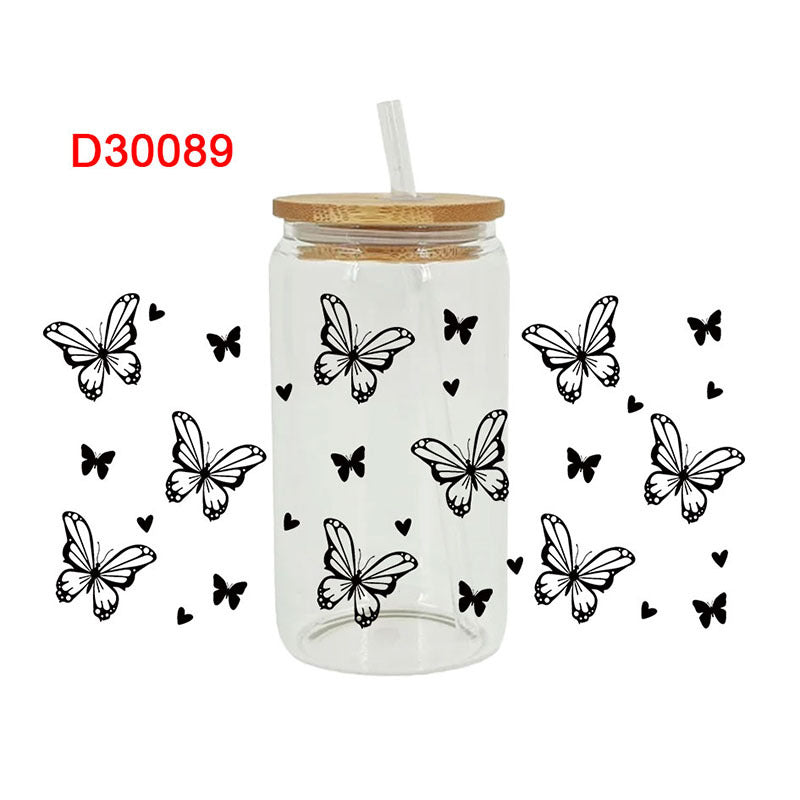 Wholesale butterfly patterns   16oz Cup UV DTF Wraps