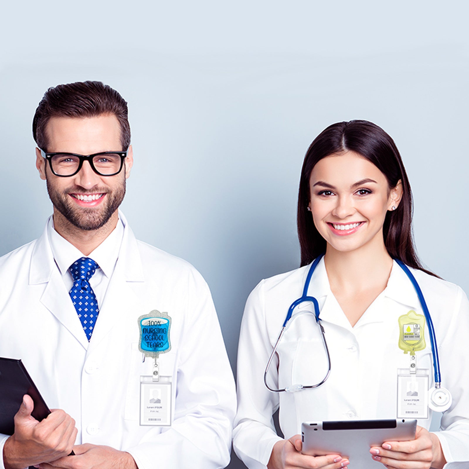 Wholesale Oil Medication bag medical acrylic badge reel retractable easy to pull