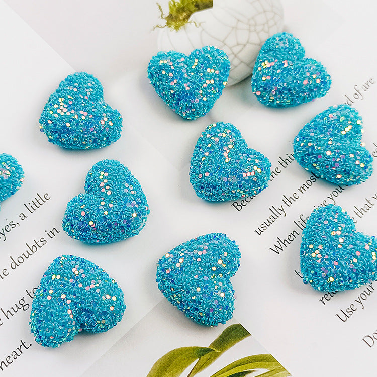 Wholesale Sequined heart-shaped straight hole Acrylic Beads