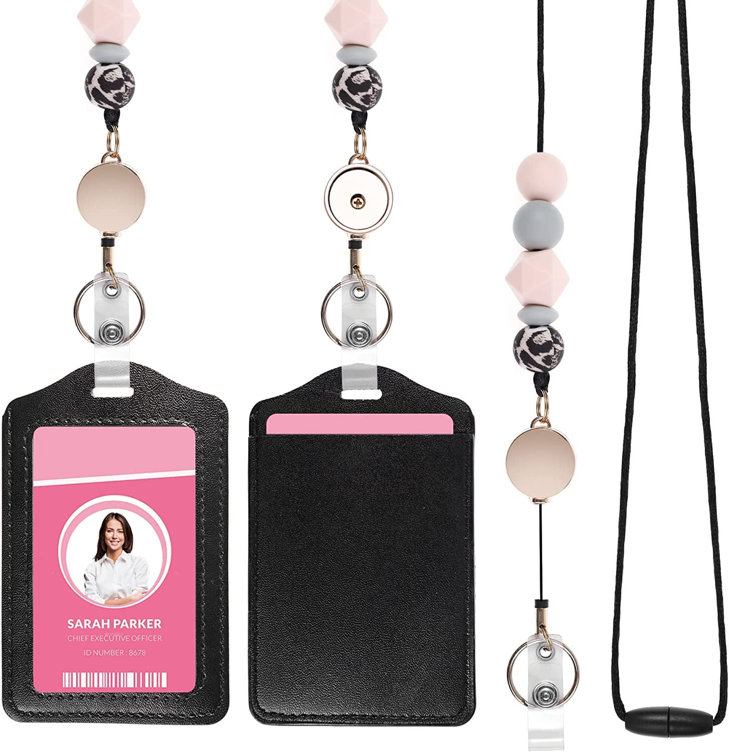 Wholesale Retractable Silicone Beaded Keychains