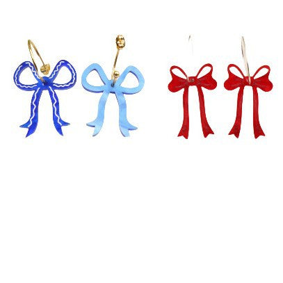 Wholesale Cute colorful spray-painted bow earrings
