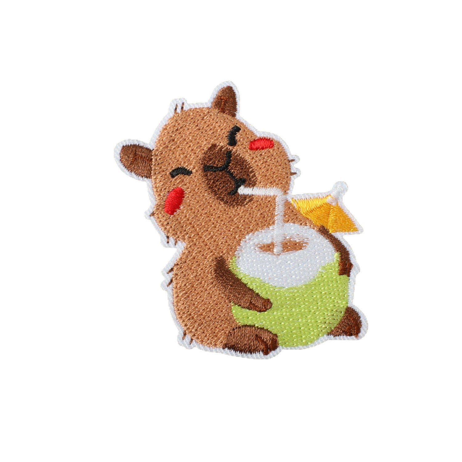 Wholesale Cute Capybara Cartoon Sun Embroidery Patch Iron On Decorative Accent For Clothing Bags DIY Gift Resale