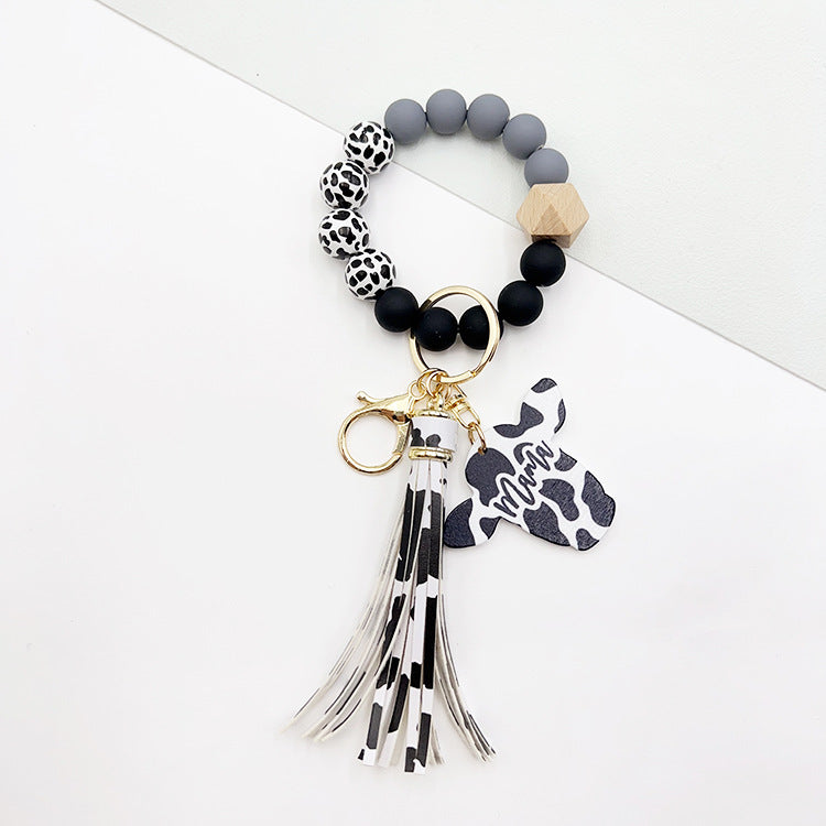 Wholesale Dairy Cow Grain Wood Beads Wood Chip Cow Head Western Style