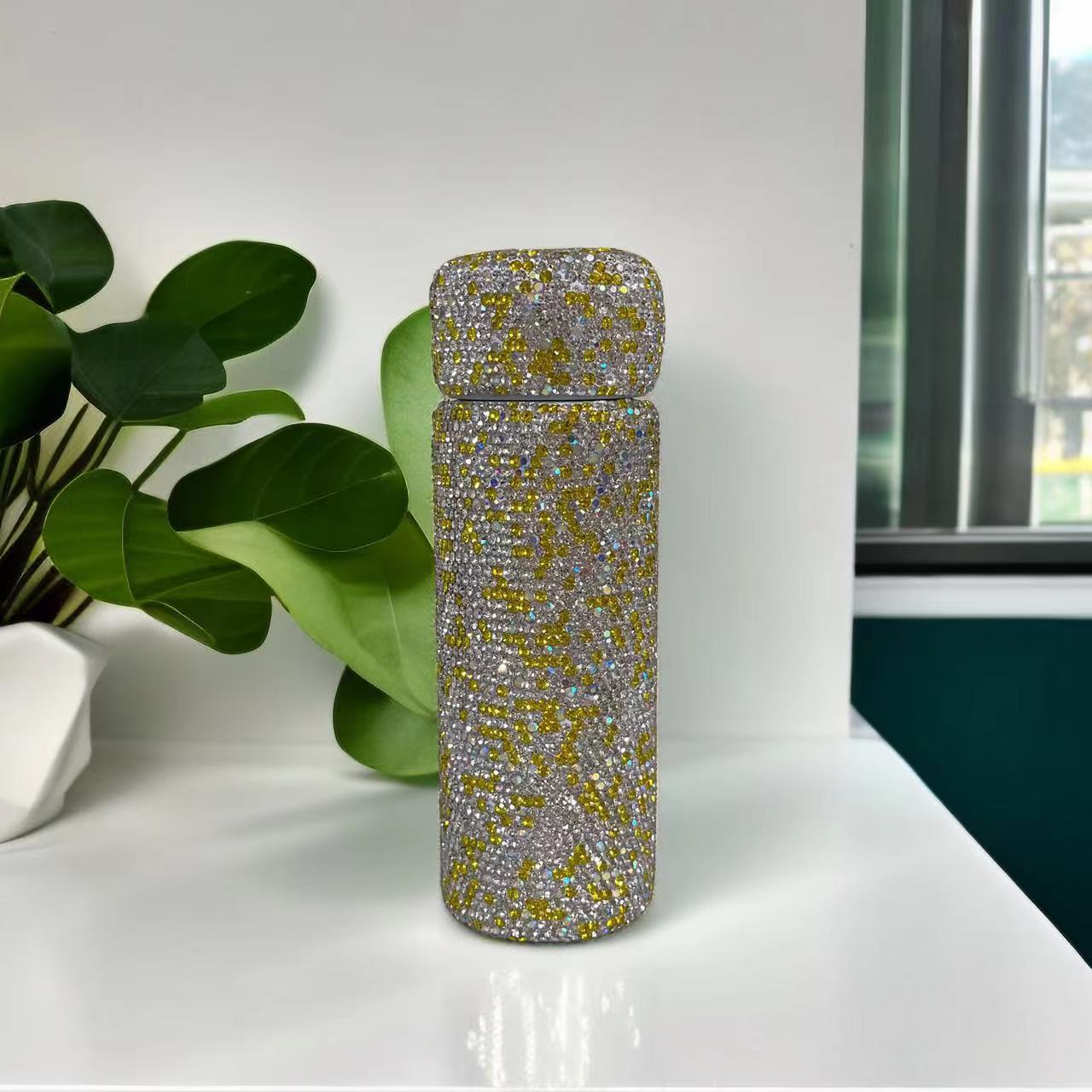 Wholesale 304 stainless steel mini diamond straight cup pocket thermos cup portable and compact