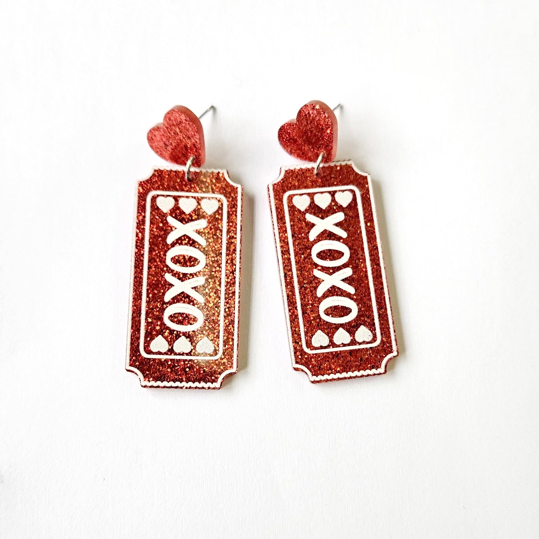Wholesale Valentine's Day XOXO Heart Acrylic Earrings