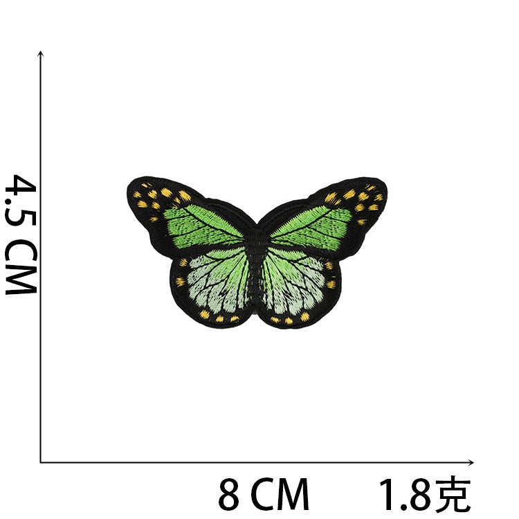 Wholesale Polyester Iron On Embroidery Patch Butterfly Floral Design For Clothing Decorative DIY Craft Supply